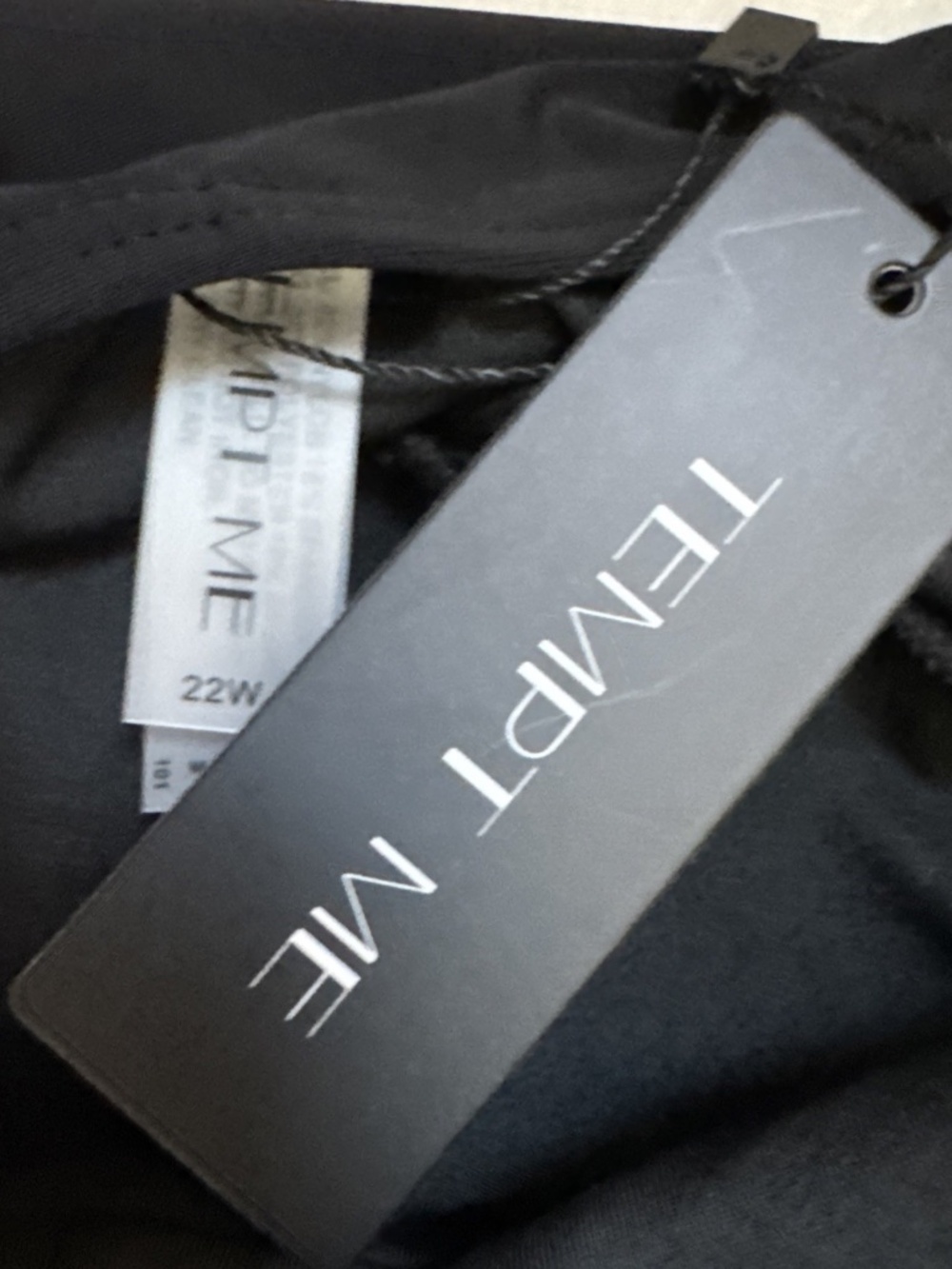 NWT Tempt Me Plus Size Swim Dress | Black | Ruched One Piece | 22W - Picture 6 of 6